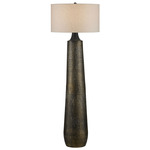 Brigadier Floor Lamp - Antique Brass / Black / Off White