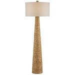 Birdsong Floor Lamp - Natural / Off-White Linen