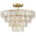 Bon Vivant Convertible Chandelier - Contemporary Gold Leaf / Capiz