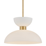 Zevio Pendant - Antique Brass / White