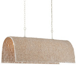 Aztec Linear Chandelier - White / White Wash