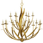 Menefee Chandelier - Antique Gold Leaf