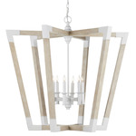 Bastian Lantern Chandelier - Sugar White / Sandstone