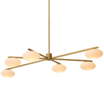 Evergreen Chandelier - Antique Brass / White