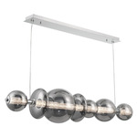 Atomo Linear Chandelier - Chrome / Smoke