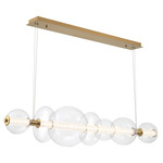 Atomo Linear Chandelier - Gold / Clear