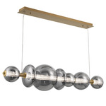 Atomo Linear Chandelier - Gold / Smoke