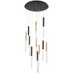 Benicio 11-Light Chandelier - Black / Gold / Clear