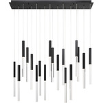 Benicio 18-Light Linear Chandelier - Black / Clear