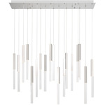 Benicio 18-Light Linear Chandelier - Nickel / Clear