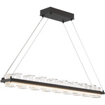 Bruco Linear Chandelier - Black / Clear