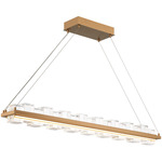 Bruco Linear Chandelier - Gold / Clear