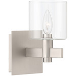 Decato Wall Sconce - Nickel / Clear