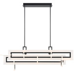 Inizio Double Linear Chandelier - Black / Frosted