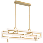 Inizio Double Linear Chandelier - Gold / Frosted