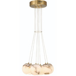 Kepler Chandelier - Gold / White Alabaster