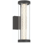 Savron Outdoor Wall Sconce - Black / Clear