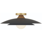 Welsh Semi Flush Ceiling Light - Black