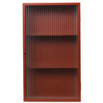 Haze Wall Cabinet - Oxide Red / Reeded Glass