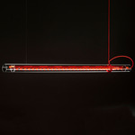 Tubular Linear Pendant - Red / Clear