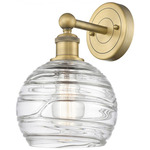 Athens Wall Sconce - Brushed Brass / Clear Swirl