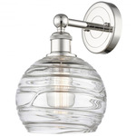 Athens Wall Sconce - Polished Nickel / Clear Swirl