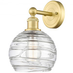 Athens Wall Sconce - Satin Gold / Clear Swirl