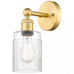 Hadley Round Canopy Wall Sconce - Satin Gold / Clear