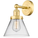 Cone Large Wall Sconce - Satin Gold / Clear