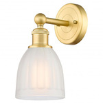 Brookfield Round Canopy Wall Sconce - Satin Gold / White
