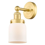 Bell Small Wall Sconce - Satin Gold / Matte White
