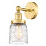 Bell Small Wall Sconce - Satin Gold / Clear Swirl