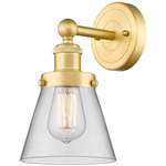 Cone Small Wall Sconce - Satin Gold / Clear