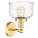 Bell Stem Wall Sconce - Satin Gold / Clear Swirl