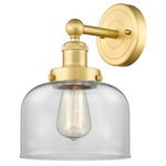 Bell Stem Wall Sconce - Satin Gold / Clear