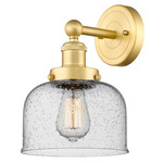 Bell Stem Wall Sconce - Satin Gold / Clear Seedy