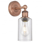 Clymer Wall Sconce - Antique Copper / Clear Seedy