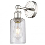 Clymer Wall Sconce - Polished Nickel / Clear Seedy