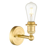 Edison Bare Wall Sconce - Satin Gold / Clear