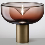 Aella Table Lamp - Matte Bronze / Shaded Burgundy