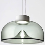 Aella S Pendant - Matte White / Smoke Grey