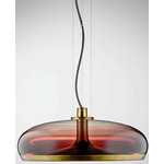 Aurelia S45 Pendant - Vintage Brass / Shaded Burgundy