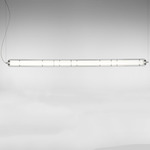 Stacking Horizontal Pendant - Matte White / Anodized Aluminum / Transparent