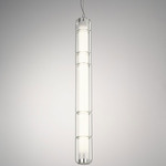 Stacking Vertical Pendant - Matte White / Anodized Aluminum / Transparent