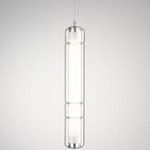 Stacking Vertical Pendant - Matte White / Anodized Aluminum / Transparent