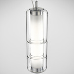 Stacking Vertical Pendant - Matte White / Anodized Aluminum / Transparent