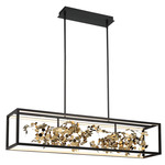 Terlizzi Linear Chandelier - Matte Black / Gold