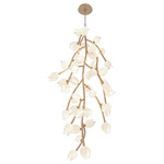Belluno Vertical Chandelier - Champagne Gold / Etched Glass