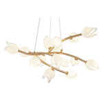 Belluno Chandelier - Champagne Gold / Etched Glass