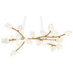 Belluno Oval Chandelier - Champagne Gold / Etched Glass